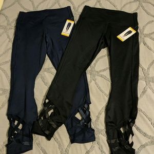 NWT Navy Blue and Black Cut Out Leggings